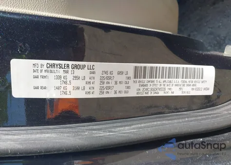 2013 Chrysler Town & Country Touring из США, поврежденный, VIN 2C4RC1BG6DR705539